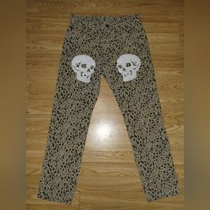 Pleasures  Wisdom Leopard Print Skull Pants Men's Size 30 .